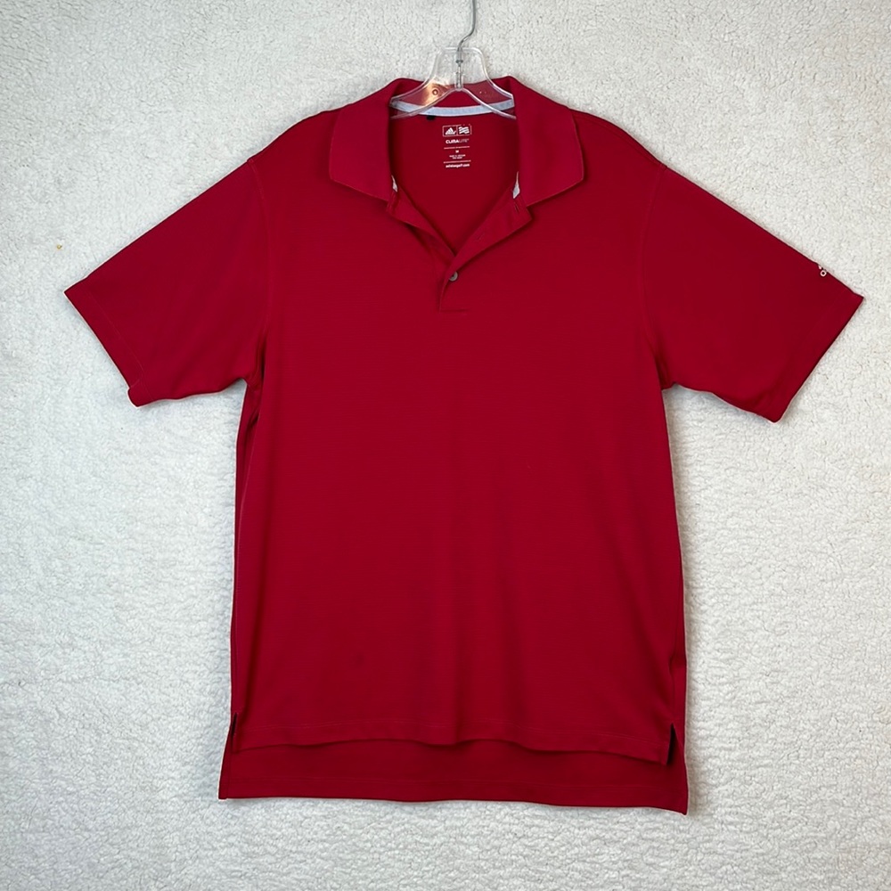 Adidas Mens Clima Lite Red Golf Shirt SIZE MEDIUM